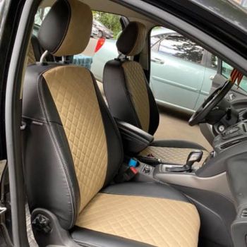 Авточехлы Автопилот Чёрный темно бежевый Ромб